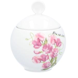 LUBIANA VENUS Cukiernica Porcelanowa Z Pokrywką Cukier 250 ml KWIATY GROCHU