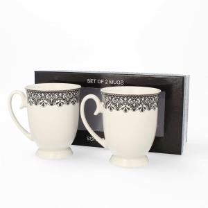 LIVELLO Kubek Porcelanowy Do Kawy Herbaty Zestaw 2 Kubki Na Prezent 350 ml