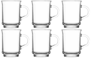 LAV ADA Kubek Szklany Do Kawy Herbaty Zestaw 6 Kubków Kubki Prezent 250 ml