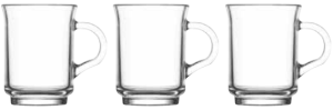 LAV ADA Kubek Szklany Do Kawy Herbaty Zestaw 3 Kubków Kubki Prezent 250 ml