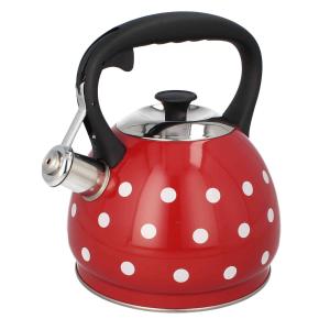 DUŻY CZAJNIK Z GWIZDKIEM STALOWY KROPKI NA GAZ INDUKCJĘ 3L Hjorta Ingrid