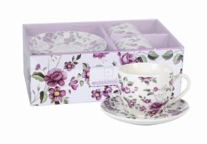 2 x Filiżanka Ze Spodkiem Do Kawy 250 ml Zestaw Kawowy Porcelana Livello