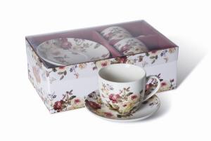 2 x Filiżanka Ze Spodkiem Do Kawy 250 ml Zestaw Kawowy Porcelana Livello