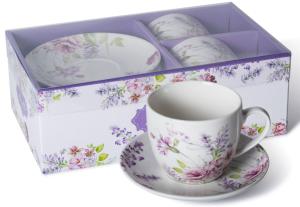 2 x Filiżanka Ze Spodkiem Do Kawy 250 ml Zestaw Kawowy Porcelana Livello