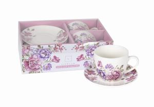 2 x Filiżanka Ze Spodkiem Do Kawy 250 ml Zestaw Kawowy Porcelana Livello