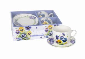 2 x Filiżanka Ze Spodkiem Do Kawy 250 ml Zestaw Kawowy Porcelana Livello