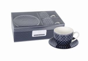 2 x Filiżanka Ze Spodkiem Do Kawy 250 ml Zestaw Kawowy Porcelana Livello