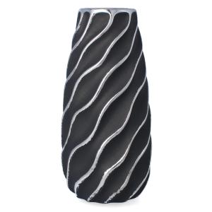 LIVELLO Wazon Na Kwiaty Ceramiczny Dekoracyjny Nowoczesny 24,5 cm CZARNY