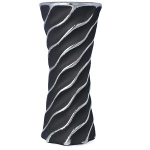 LIVELLO Wazon Na Kwiaty Ceramiczny Dekoracyjny Nowoczesny 25 cm CZARNY