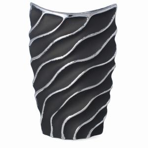 LIVELLO Wazon Na Kwiaty Ceramiczny Dekoracyjny Nowoczesny 25 cm CZARNY