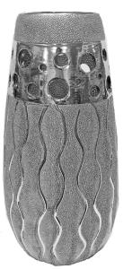 LIVELLO Wazon Na Kwiaty Ceramiczny Dekoracyjny Nowoczesny 25 cm SREBRNY