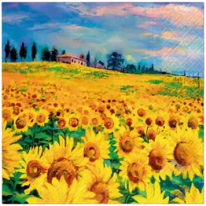 KOMPLET 20 SERWETEK SERWETKI KWADRAT 3-WARSTWOWE 33 cm x 33 cm SŁONECZNIKI