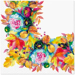 KOMPLET 20 SERWETEK SERWETKI KWADRAT 3-WARSTWOWE 33 cm x 33 cm KWIATY WIOSN