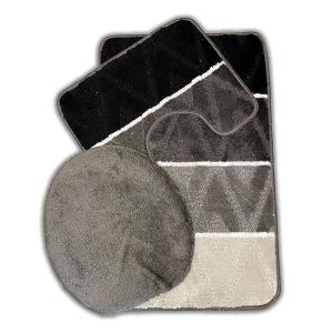 Komplet 3 dywaników łazienkowych antypoślizgowych 50x80 + 50x40 + 40x44 cm