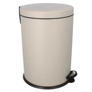 EASYFORM Kosz okrągły z pedałem beżowy z wkładem łazienkowy 12 l