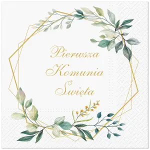 KOMPLET 20 SERWETEK SERWETKI KWADRAT 3-WARSTWOWE 33 cm x 33 cm KOMUNIA