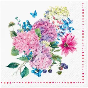 KOMPLET 20 SERWETEK SERWETKI KWADRAT 3-WARSTWOWE 33 cm x 33 cm KWIATY