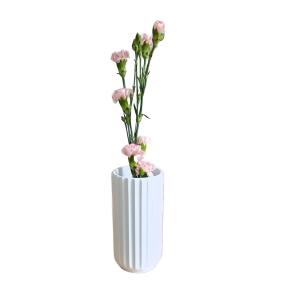 LIVELLO Wazon Na Kwiaty Ceramiczny Dekoracyjny Nowoczesny 18 cm BIAŁY