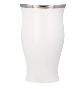 LIVELLO Wazon Na Kwiaty Ceramiczny Dekoracyjny Nowoczesny 30 cm BIAŁY