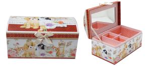 LIVELLO Szkatułka Na Biżuterię Organizer Kuferek Pudełko Z Lusterkiem 20 cm