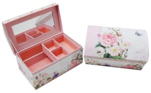 LIVELLO Szkatułka Na Biżuterię Organizer Kuferek Pudełko Z Lusterkiem 20 cm