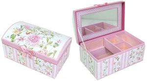 LIVELLO Szkatułka Na Biżuterię Organizer Kuferek Pudełko Z Lusterkiem 20 cm