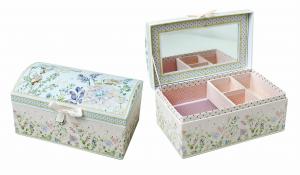 LIVELLO Szkatułka Na Biżuterię Organizer Kuferek Pudełko Z Lusterkiem 20 cm