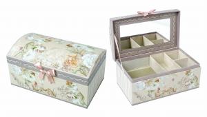 LIVELLO Szkatułka Na Biżuterię Organizer Kuferek Pudełko Z Lusterkiem 20 cm