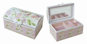 LIVELLO Szkatułka Na Biżuterię Organizer Kuferek Pudełko Z Lusterkiem 20 cm