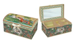 LIVELLO Szkatułka Na Biżuterię Organizer Kuferek Pudełko Z Lusterkiem 20 cm