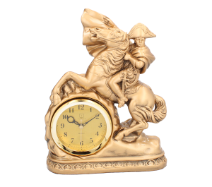 Livello Zegar Kominkowy Stojący Ceramiczny Retro Złoty 27 cm Duży Napoleon