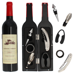 Zestaw do wina w butelce Livello 5 el korkociąg korek nalewak pierścień