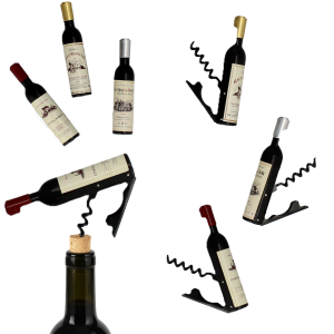 Korkociąg do wina kapsli Livello w kształcie butelki stalowy mocny 2w1