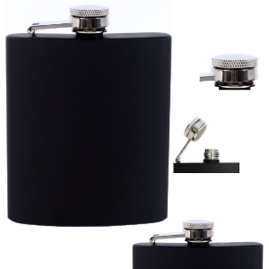 Piersiówka czarna stalowa Livello nierdzewna elegancka kompaktowa 150ml