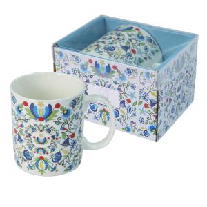 Livello Kubek porcelanowy JUMBO 670 ml do herbaty duży folklor kaszubski