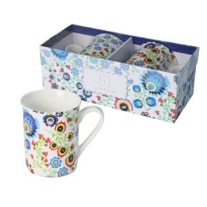 Zestaw 2 x kubek porcelanowy ozdobne pudełko 350 ml Livello folk art