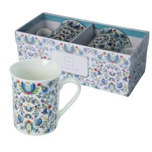 Zestaw 2x kubek porcelanowy ozdobne pudełko 350ml Livello folklor kaszubski