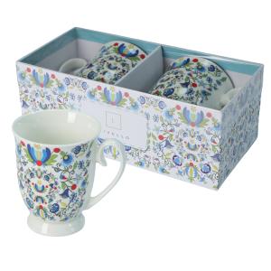 Zestaw 2x kubek porcelanowy ozdobne pudełko 350ml Livello folklor kaszubski