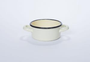 Rondel emaliowany kremowy z uchami 20 cm Elo Pol