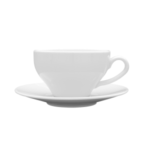 LUBIANA Paula Filiżanka Ze Spodkiem Do Kawy Herbaty Biała 300 ml / 17 cm