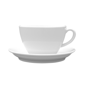 LUBIANA NANA Filiżanka Ze Spodkiem Do Kawy Herbaty Biała 400 ml/17 cm