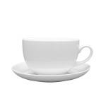 LUBIANA DOROTA Filiżanka Ze Spodkiem Do Kawy Herbaty Biała 450 ml / 17,5 cm