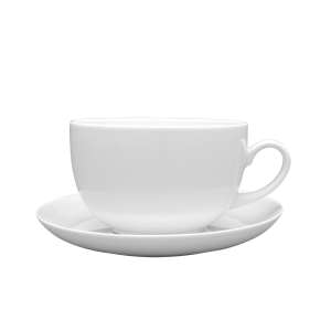 LUBIANA DOROTA Filiżanka Ze Spodkiem Do Kawy Herbaty Biała 450 ml / 17,5 cm