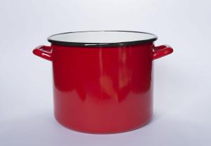 Garnek emaliowany wysoki czerwony 14 cm Elo Pol