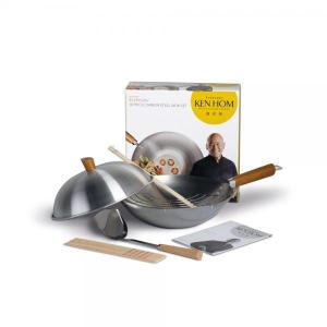 Wok ze stali węglowej 31 cm + dodatki - Ken Hom