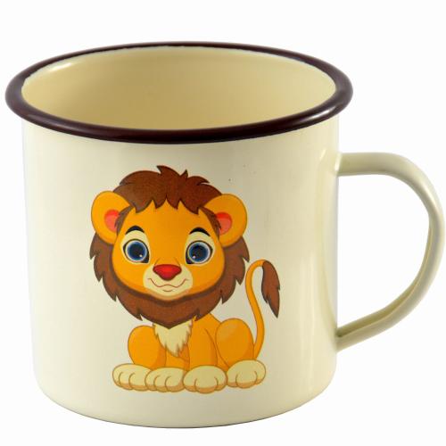 Kubek emaliowany beż 10 cm 730 ml lew