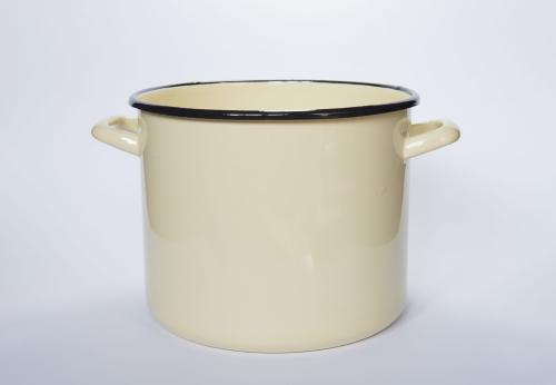 ELO POL Garnek emaliowany wysoki kremowy 16 cm