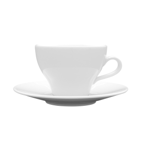 LUBIANA Paula Filiżanka Ze Spodkiem Do Kawy Herbaty Biała 290 ml / 17 cm