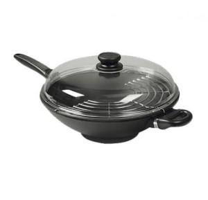 Patelnia WOK tytanowy 32 cm/11 cm + pokrywa, indukcja - SKK