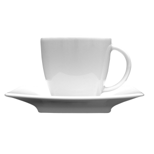 LUBIANA VICTORIA Filiżanka Ze Spodkiem Do Kawy Herbaty Biała 250 ml/14,5 cm